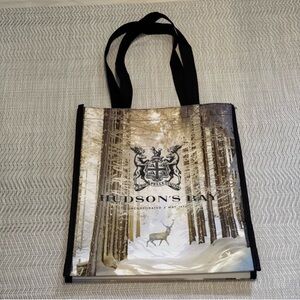 Hudson's Bay Tote Bag Winter Scene with Elk Deer Stag Monogram Logo